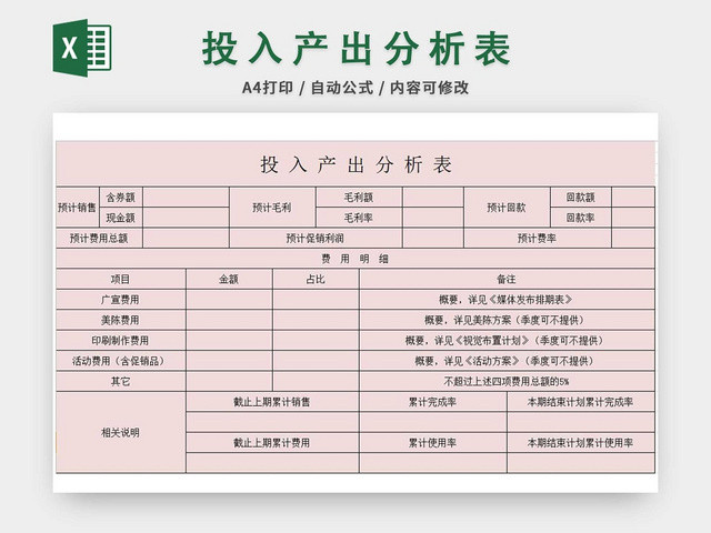 投入产出分析表