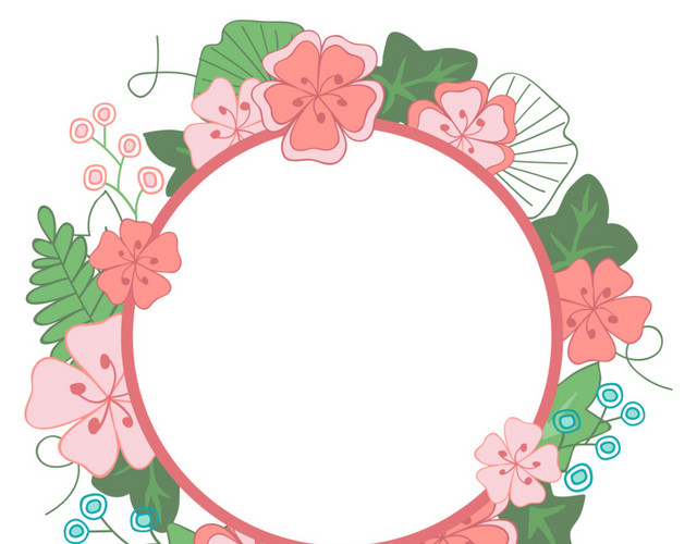 手绘花环矢量素材