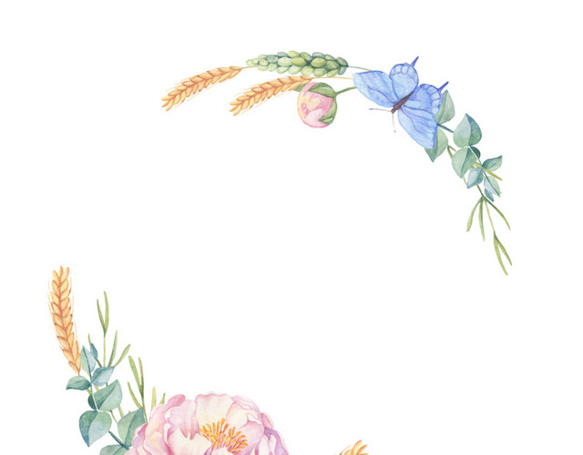 手绘花环矢量素材