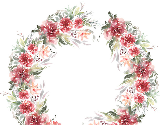 一圈鲜花免抠素材
