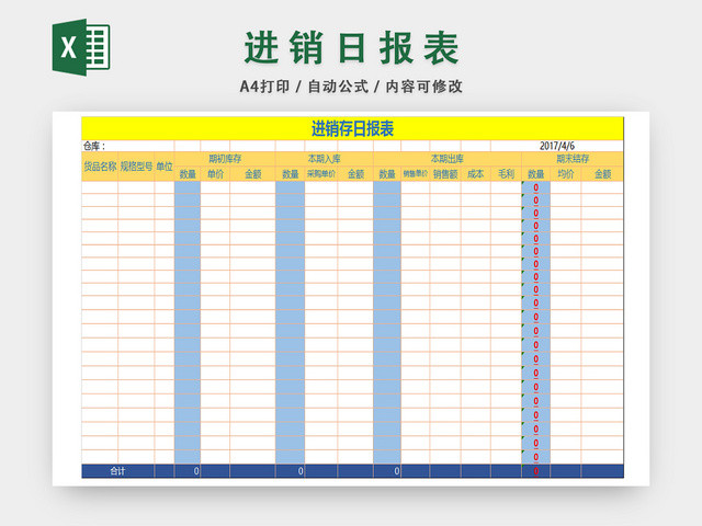 公司进销存货统计表