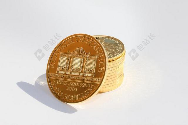 金融堆积的金色硬币背景图片