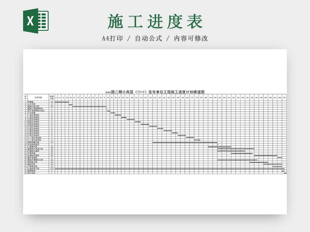 简约装修工程施工计划表进度表