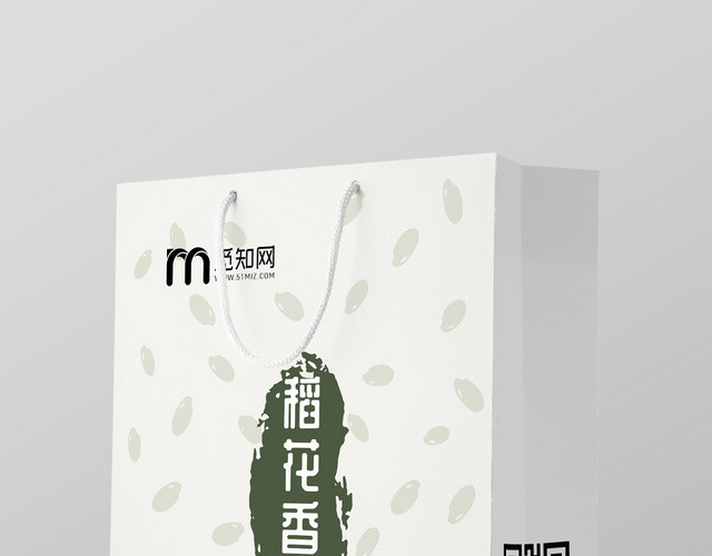 简约有机富硒稻花香米农产品手提袋