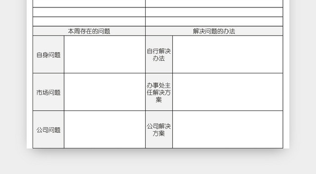 销售人员周工作总结表EXCEL模板