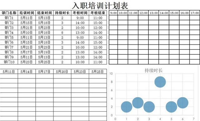 图表简约员工培训计划表入职培训在职培训