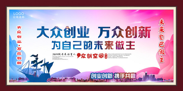 创新创业大学生创意海报展板