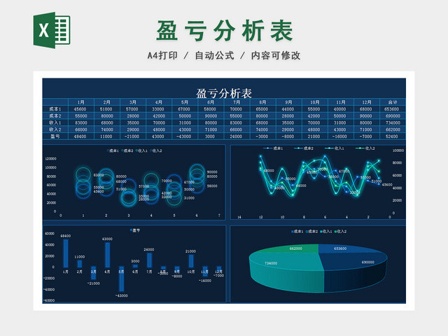 记账本财务收支盈利亏损记录表