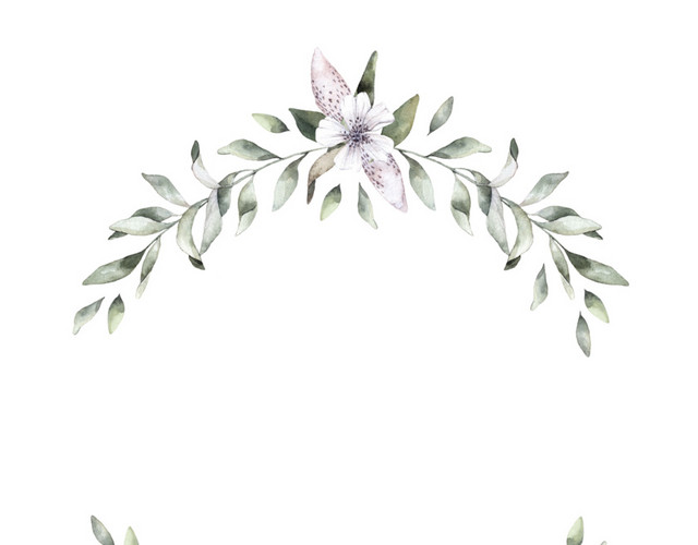 水彩花环