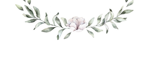 水彩花环
