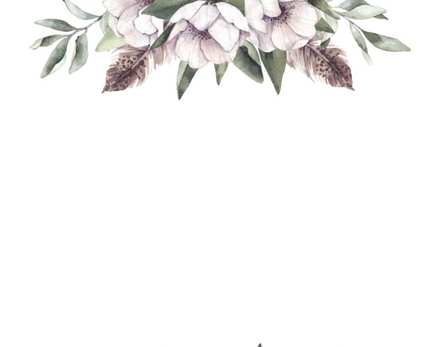 水彩花边框