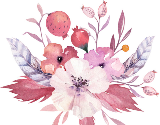 水彩花束