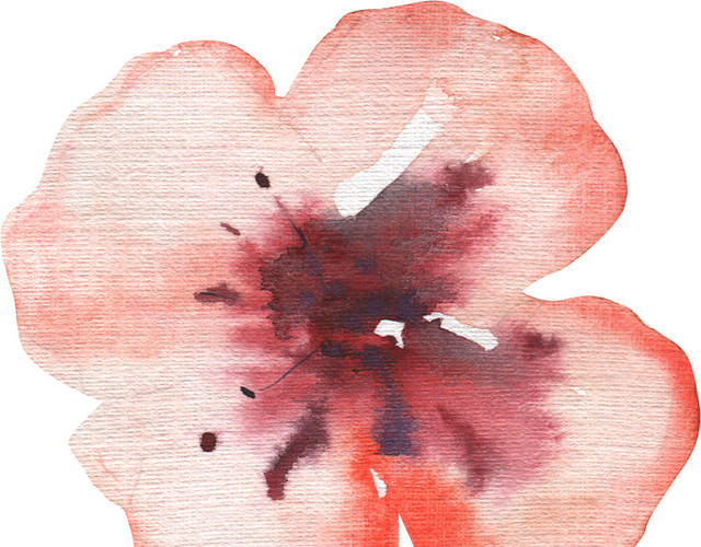 泼墨鲜花素材