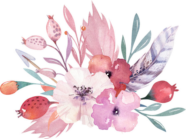水彩花束