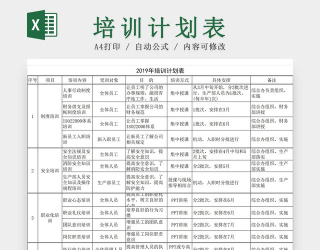 黑白简约员工培训记录表入职培训在职培训