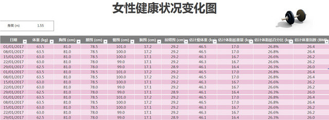 健身运动减肥计划表EXCEL模板