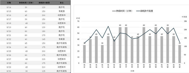 健身运动减肥计划表EXCEL模板