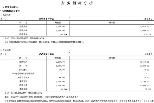 黑白简约公司财务报表财务分析报告