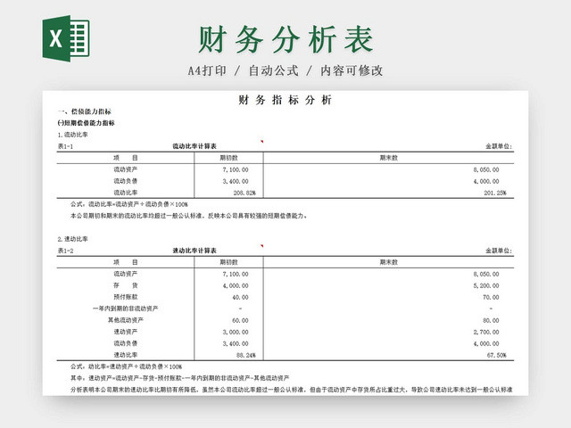 黑白简约公司财务报表财务分析报告