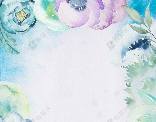 彩色花朵花边边框背景图