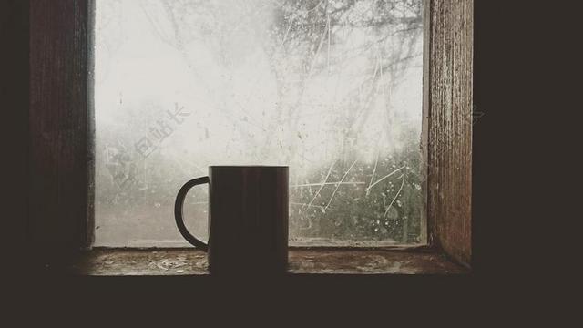 咖啡 冷 杯 冬天 温暖 上午 喝 窗口 热 浓咖啡 茶