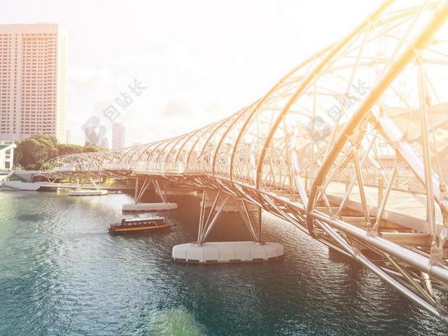 建筑时尚海上大桥结构背景图片