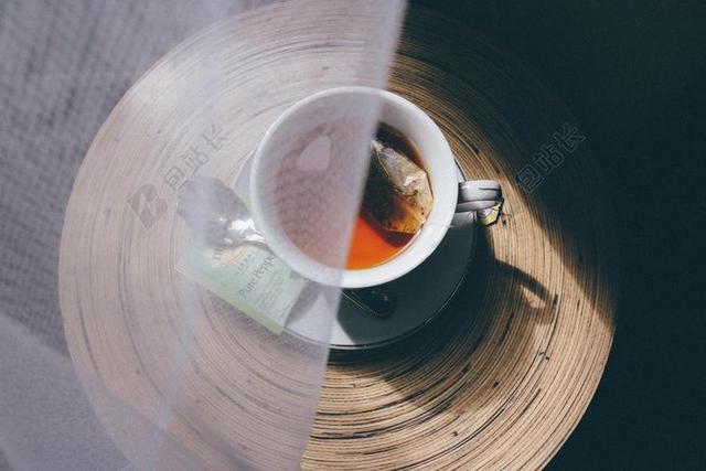 餐饮唯美品尝浓茶背景图片