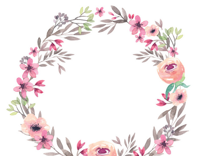 枝叶花环免抠素材