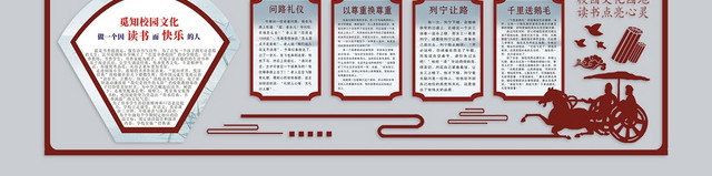 学习园地红色大气简洁简约复古创意宣传文化墙