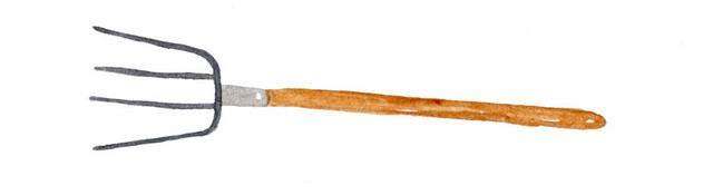 卡通草叉农具素材