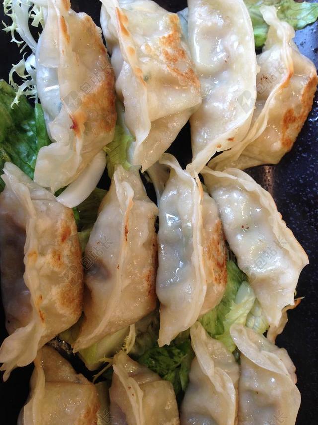 餐饮唯美煎饺背景图片