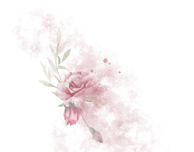 手绘水彩花朵边框素材