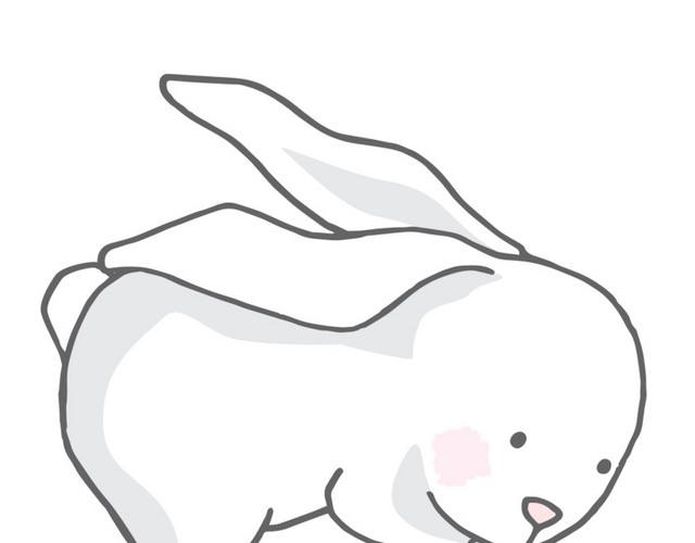 趴着的小白兔设计素材