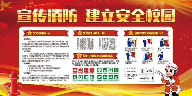 宣传消防校园安全展板设计