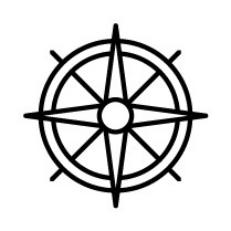 卡通几何线条方位指示针