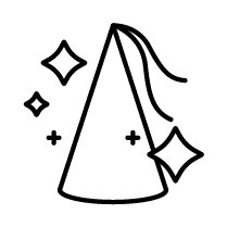 卡通几何线条生日帽子