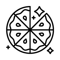 卡通几何线条披萨