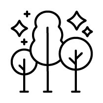 卡通几何线条树木