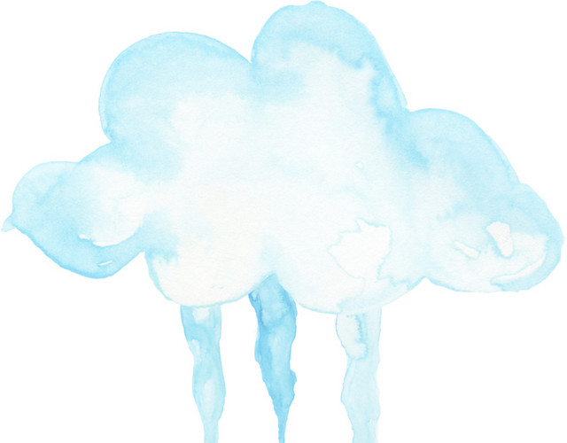 卡通云朵下雨素材