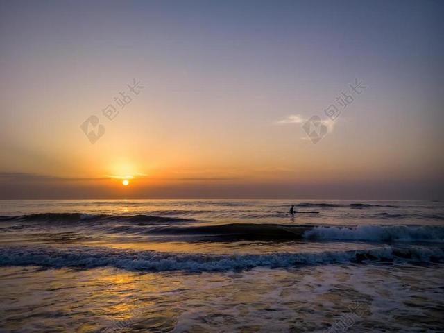 日出 海滩 渔 日出海滩 太阳 景观 夏天 蓝色 美丽