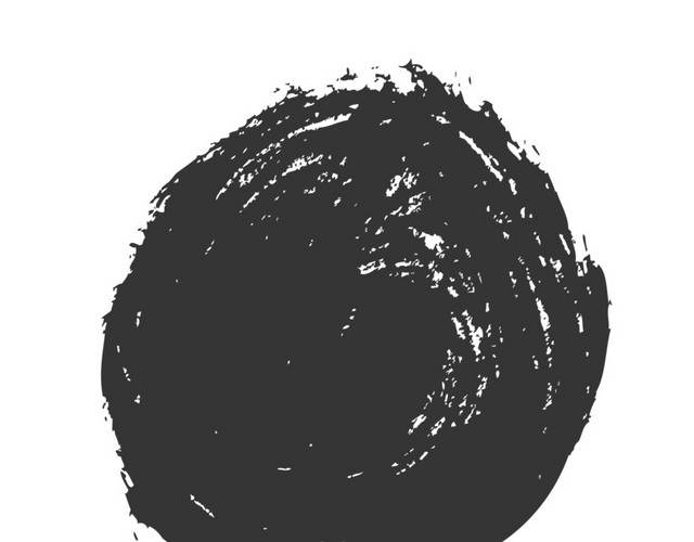 圆形墨迹笔刷矢量图