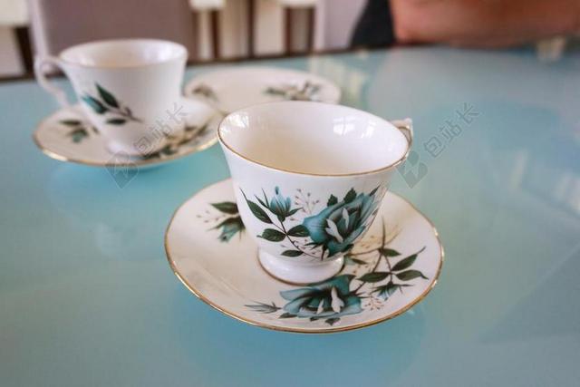 餐具美丽复古的茶杯背景图片