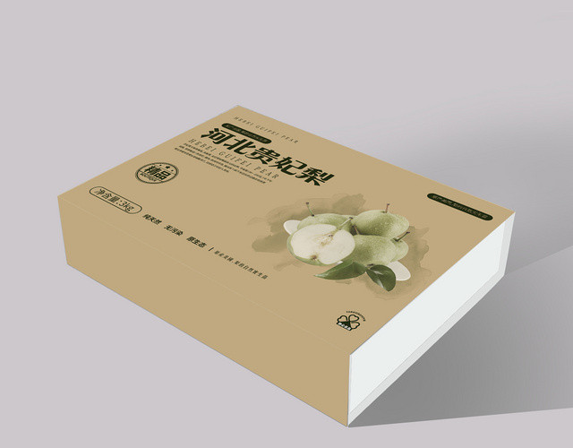 牛皮纸简约水果贵妃梨礼品盒包装盒设计