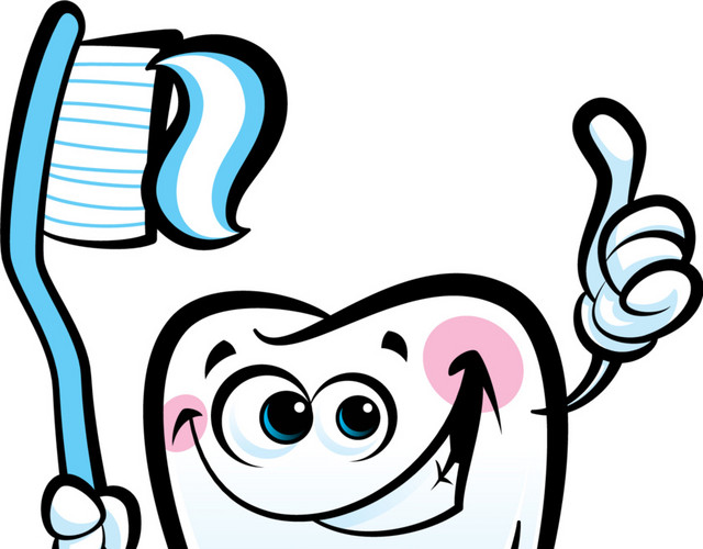 牙膏牙刷牙膏大拇指笑容牙齿口腔矢量图素材