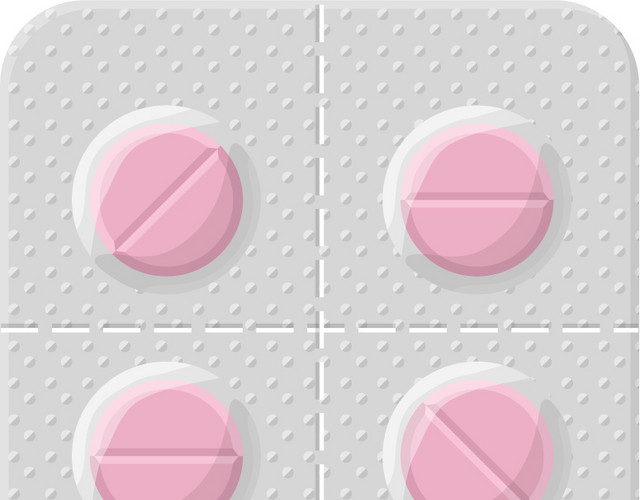 彩色清新药片矢量插画素材