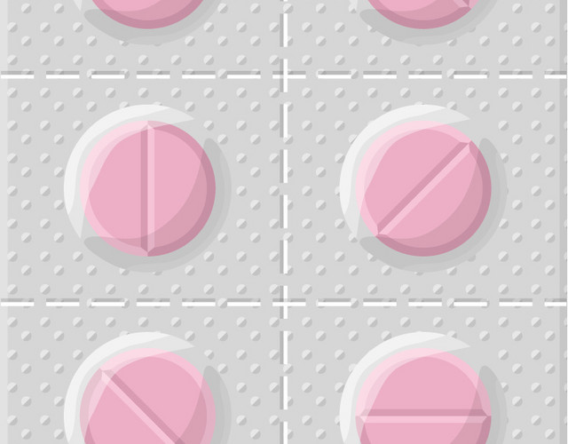 彩色清新药片矢量插画素材