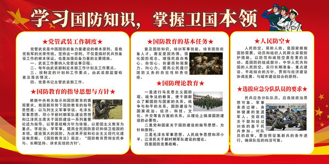 部队军人爱国宣传栏创意简约大气展板