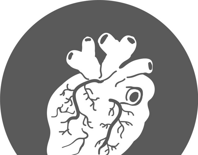 黑白卡通手绘人体器官医用标识免抠素材