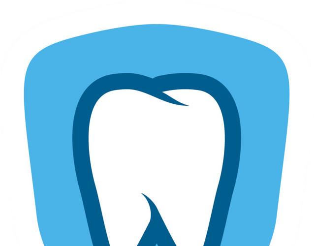 彩色卡通手绘牙齿LOGO设计免抠素材