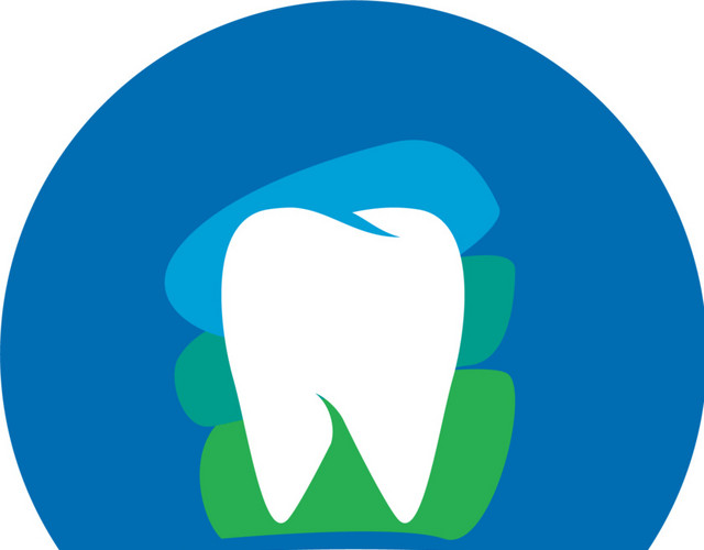 彩色卡通手绘牙齿LOGO设计免抠素材